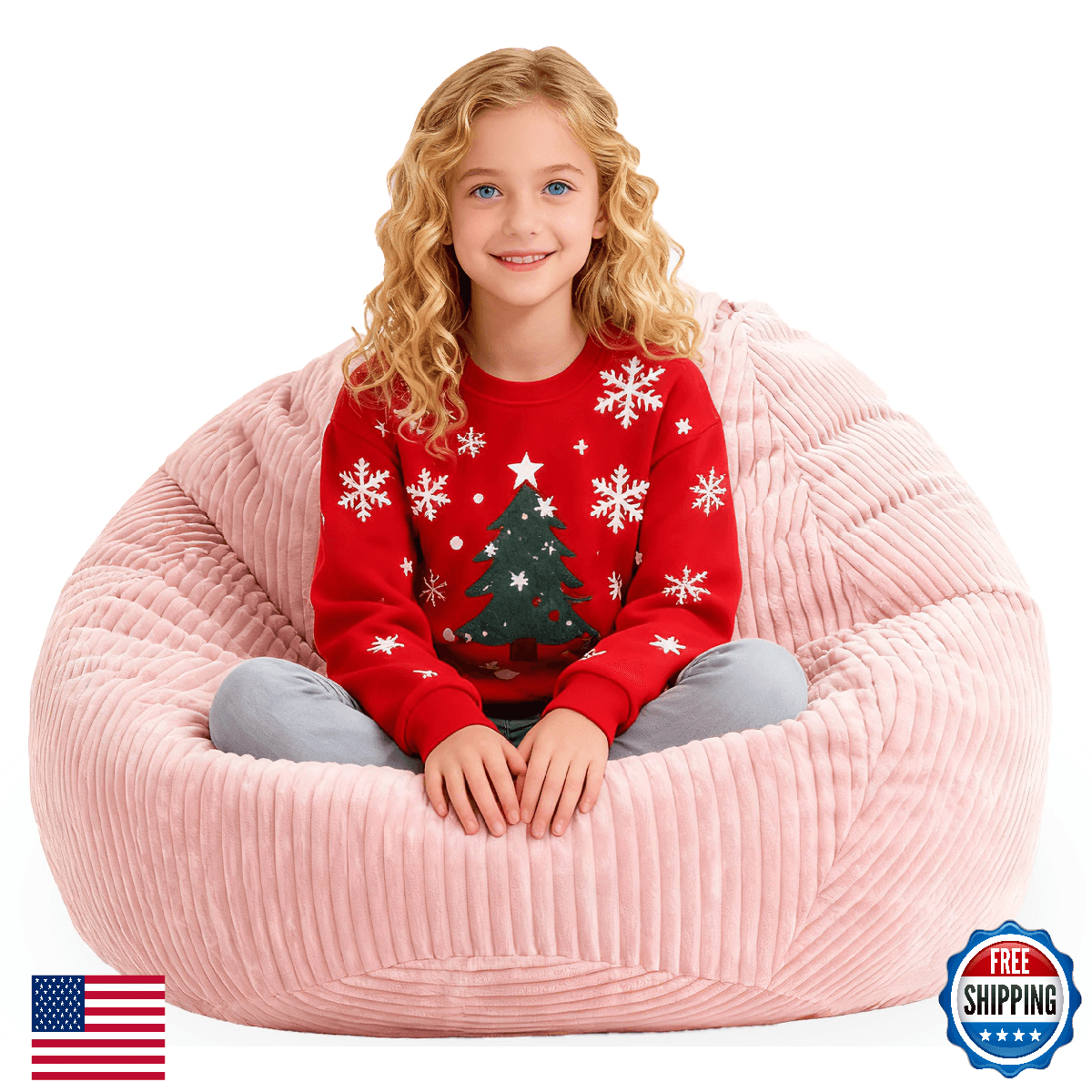 ENBAOHUI Bean Bag Chairs with Memory Foam Chairs for Kids Teens Toddler Faux Fur - Image 1