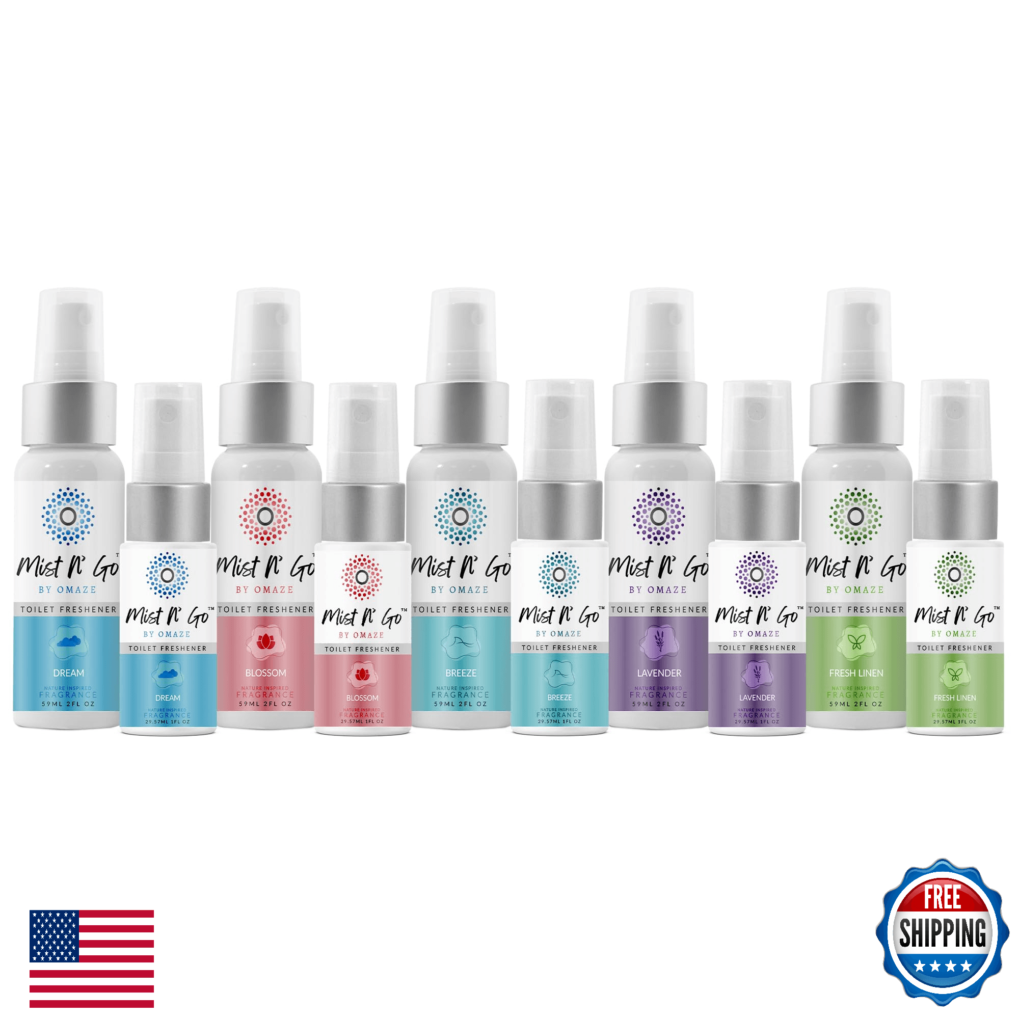 Mist N’ Go Travel Toilet Spray Odor Eliminator Air Freshener Made in USA - Image 1