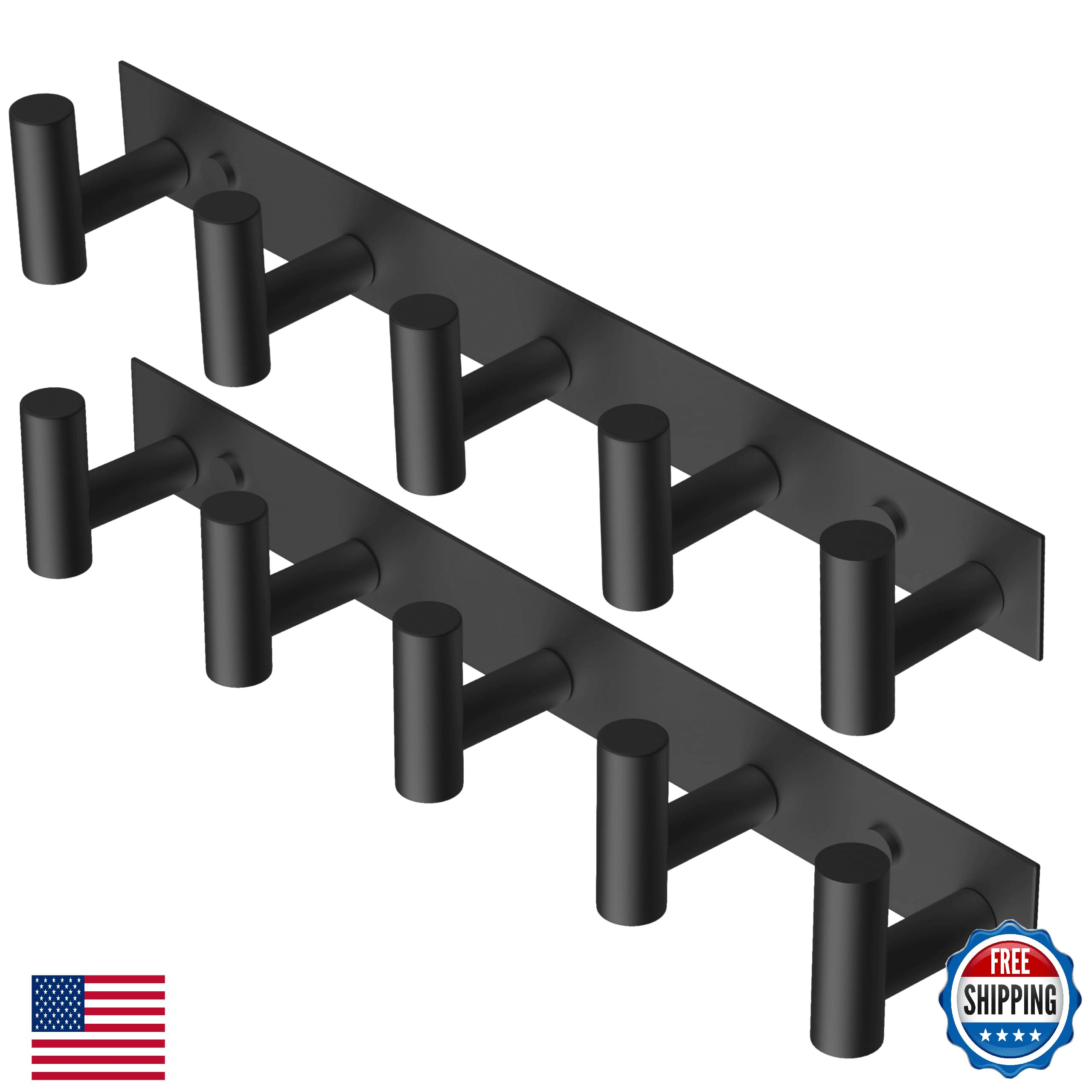 PMMASTO Wall Mounted Coat Rack, 5" T-Shaped Hooks, Heavy Duty Stainless Steel - Image 1