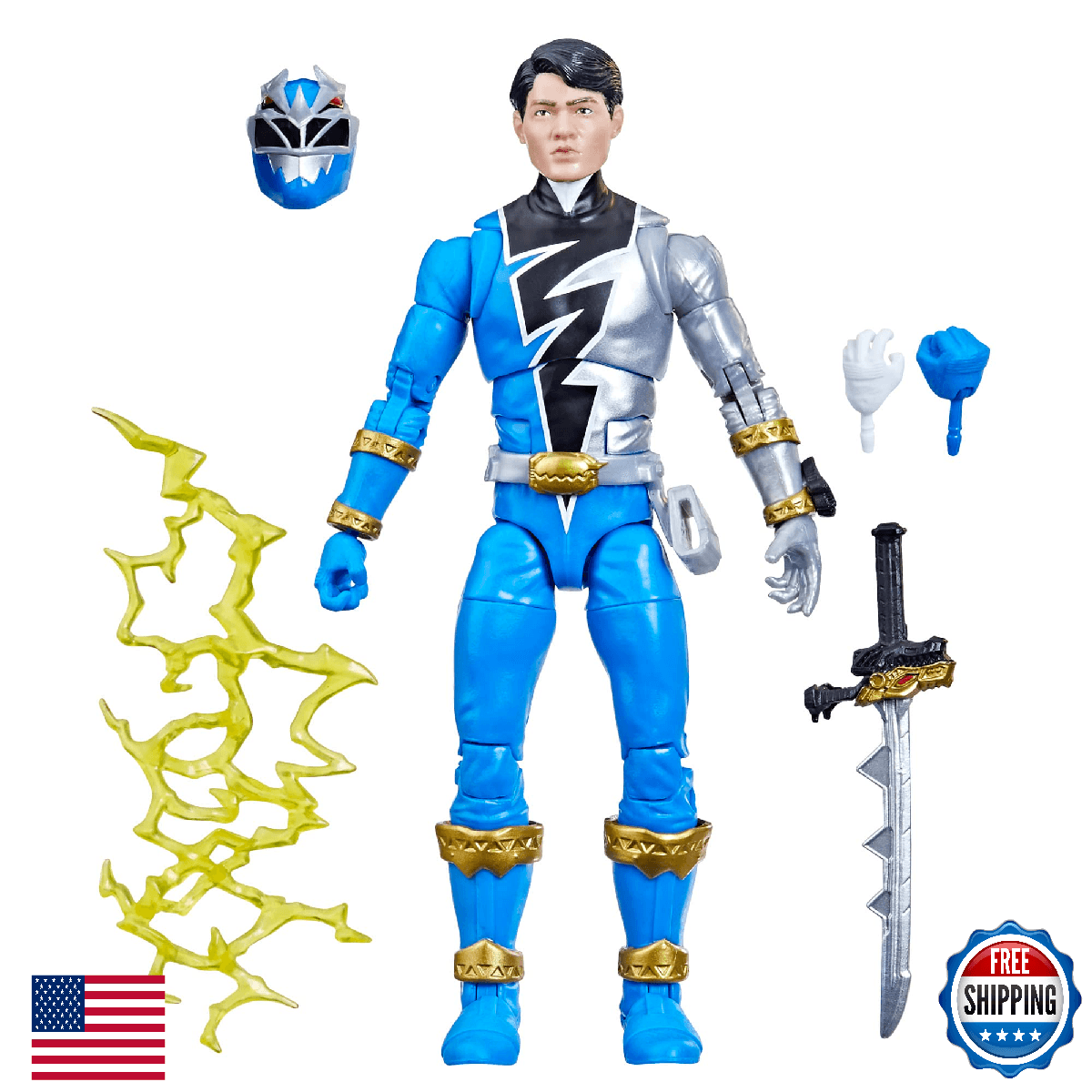 Power Rangers Lightning Collection Dino Fury Blue Ranger 6-Inch Premium Collecti - Image 1