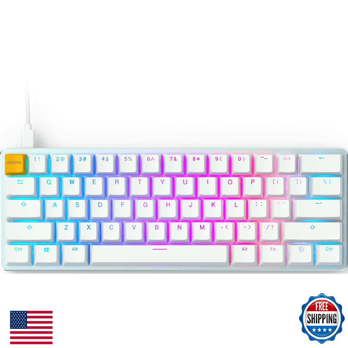 GLORIOUS GMMK White Ice Edition - Compact (Pre-Built) - Image 1