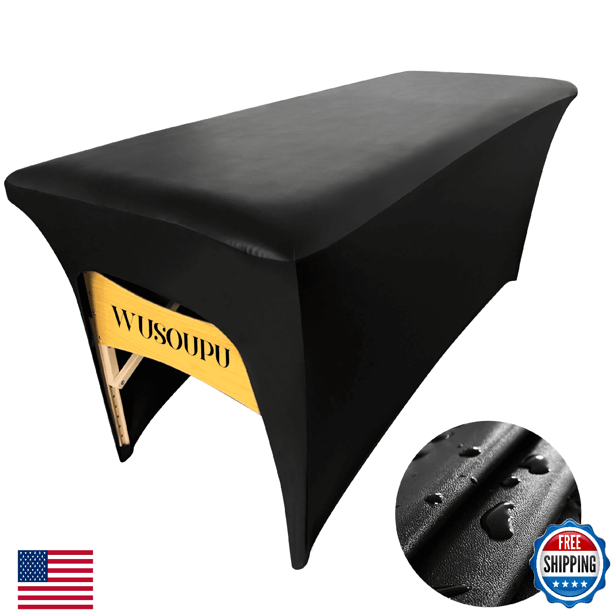 WUSOUPU Wipeable Lash Bed Cover Massage Table Cover Waterproof and Reusable Wax - Image 1