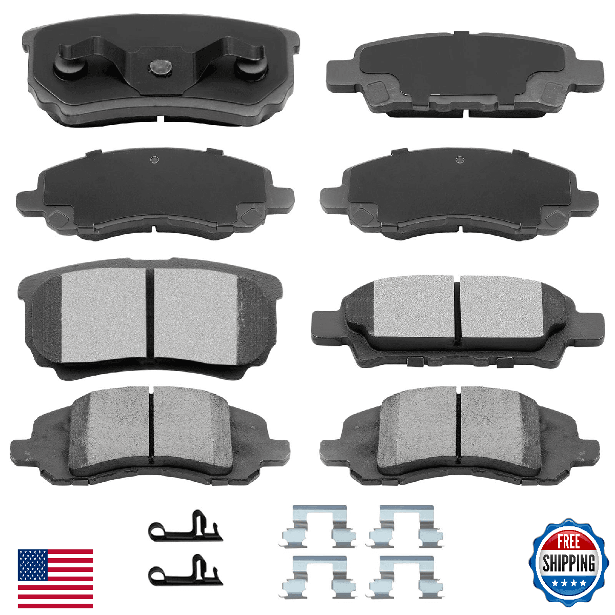 AUTOMUTO Front & Rear Ceramic Disc Brake Pads D1037 D1285 For Chrysler - Image 1