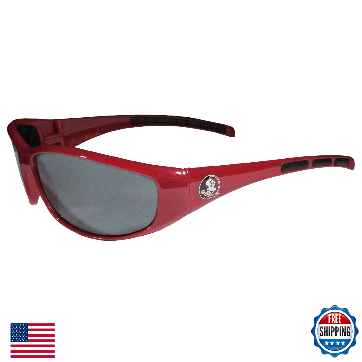 NCAA Florida State Seminoles Wrap Sunglasses - UV400, Sport Grips - Image 1