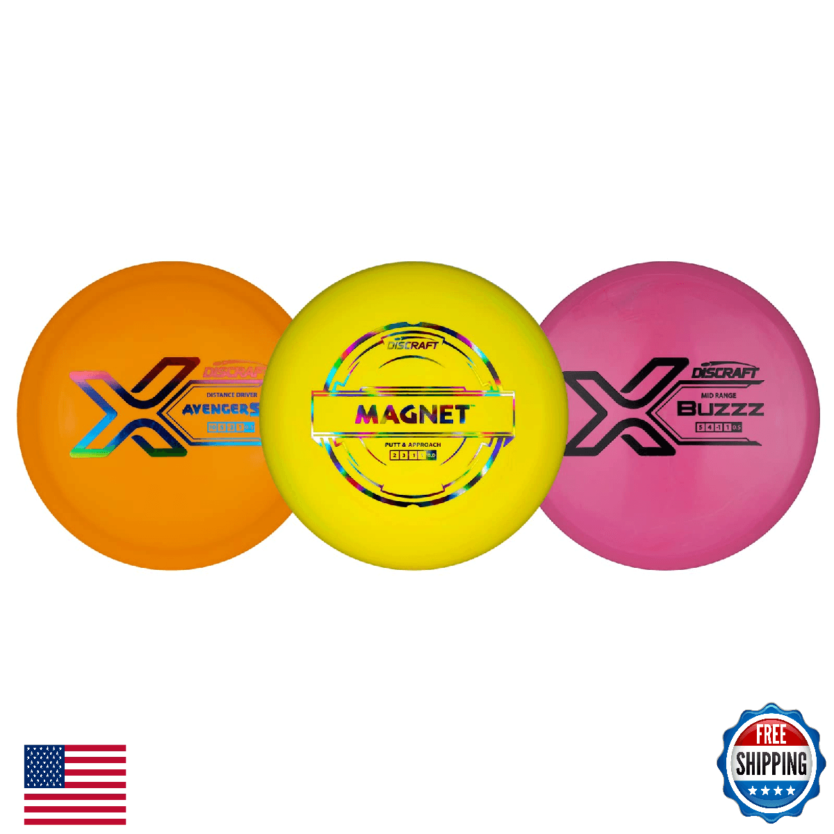 Discraft Beginner Disc Golf Set - Putter, Mid-Range, Driver Discs - Image 1