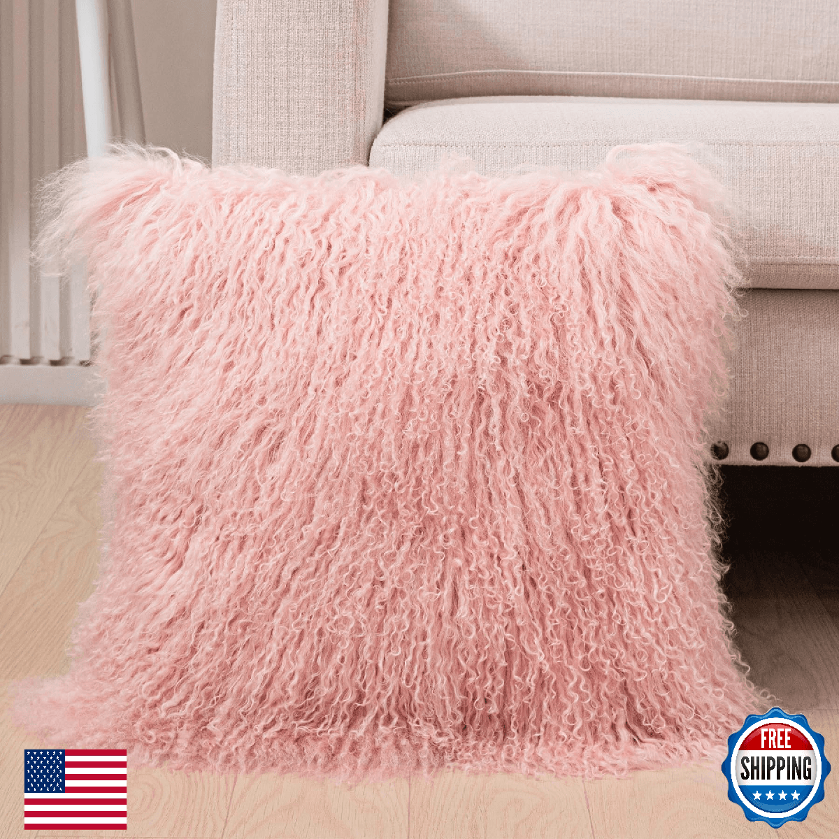 yingda1992 Real Tibetan Mongolian Lamb Fur Pillow Cover Sheepskin Wool Fur Decor - Image 1