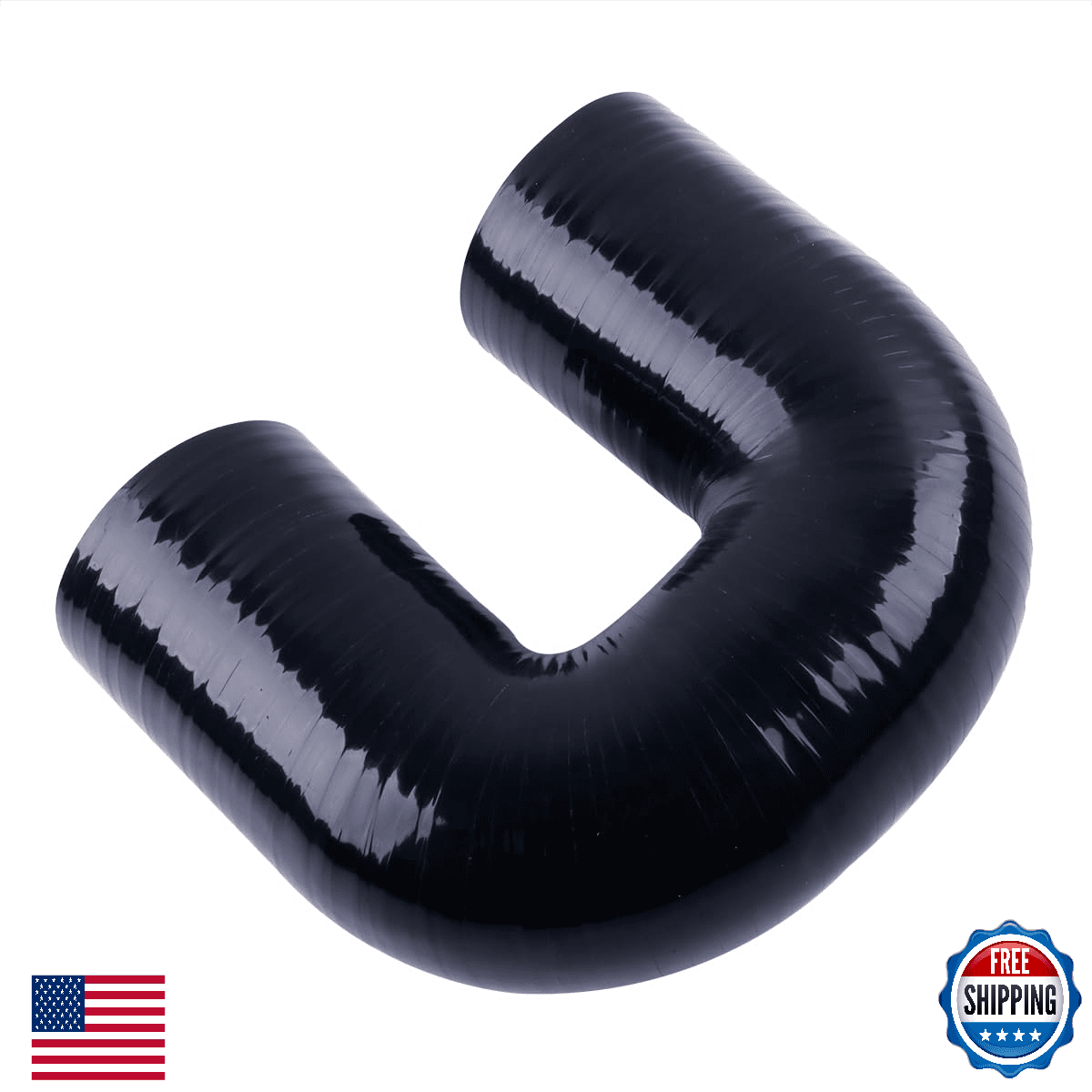 JOIUYOLJ 4" 102mm 180 Degree Silicone U-Bend Elbow Hose 4-Ply Reinforced - Image 1