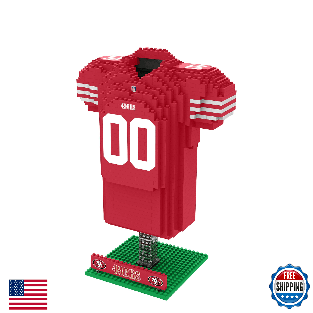 FOCO San Francisco 49ers NFL 3D BRXLZ Jersey Puzzle - Officially Licensed - Image 1
