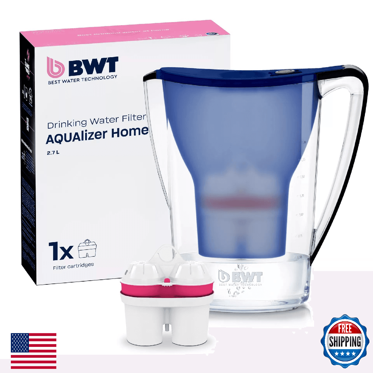 BWT AQUAlizer Home 2.7L Water Mineralizer & Filter Jug - Incl. 1 Magnesium - Image 1