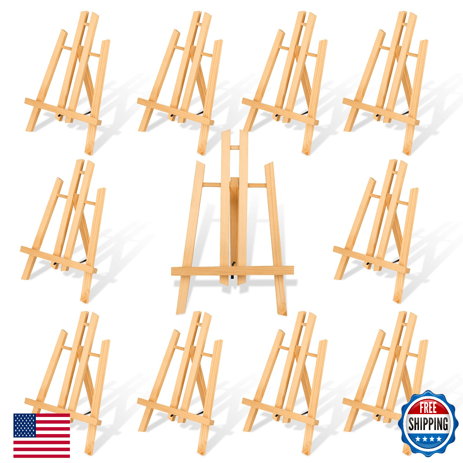 idoobi 10 Pack 11.8" Wooden Easel, Easel Stand for Painting, Tabletop Easel for - Image 1