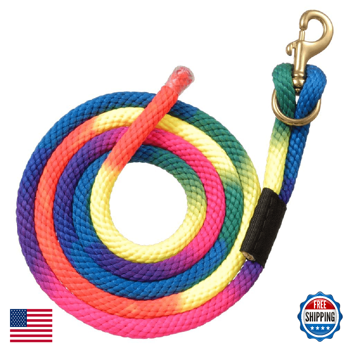 Tough 1 Nylon Rainbow Lead w/ Replaceable Bolt Snap - Ombre Multicolor - Image 1