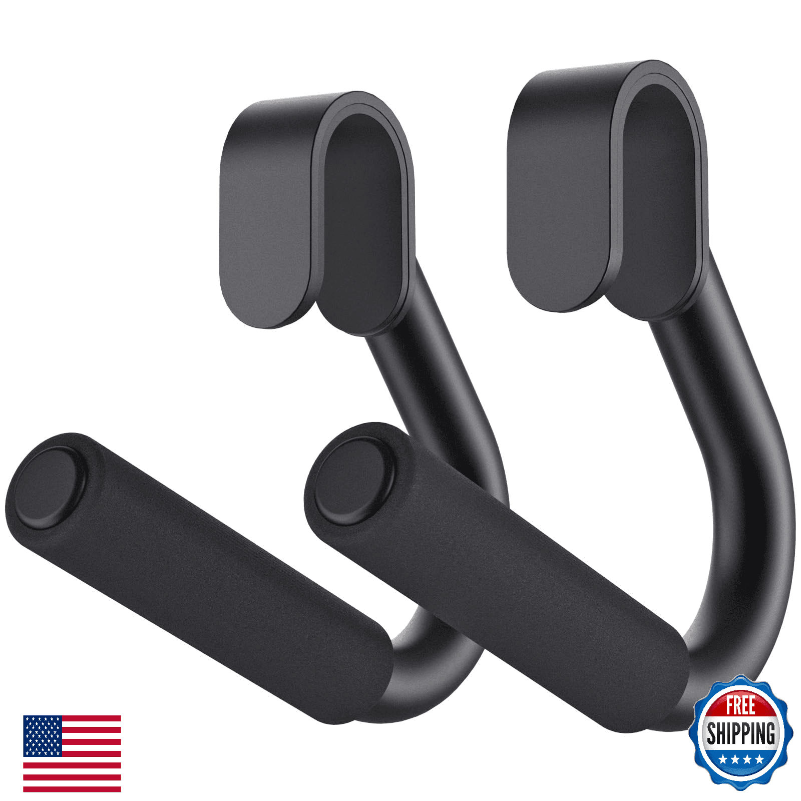 SELEWARE Multifunctional Pullup Bar Handles, Steel Tubing Neutral Grip Gym Home - Image 1