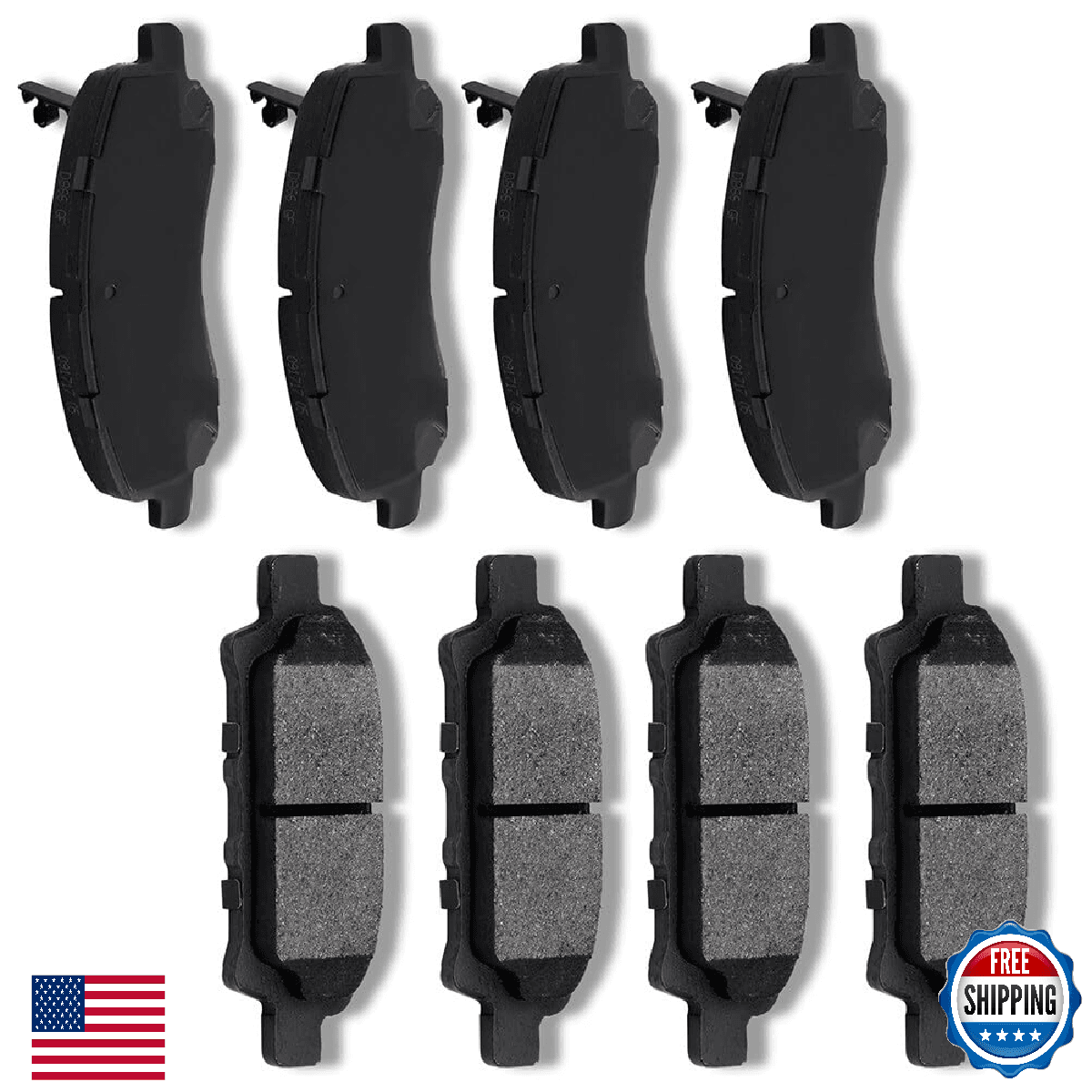 AUTOMUTO Front & Rear Ceramic Disc Brake Pads D866 D1037 Chrysler Dodge Jeep - Image 1