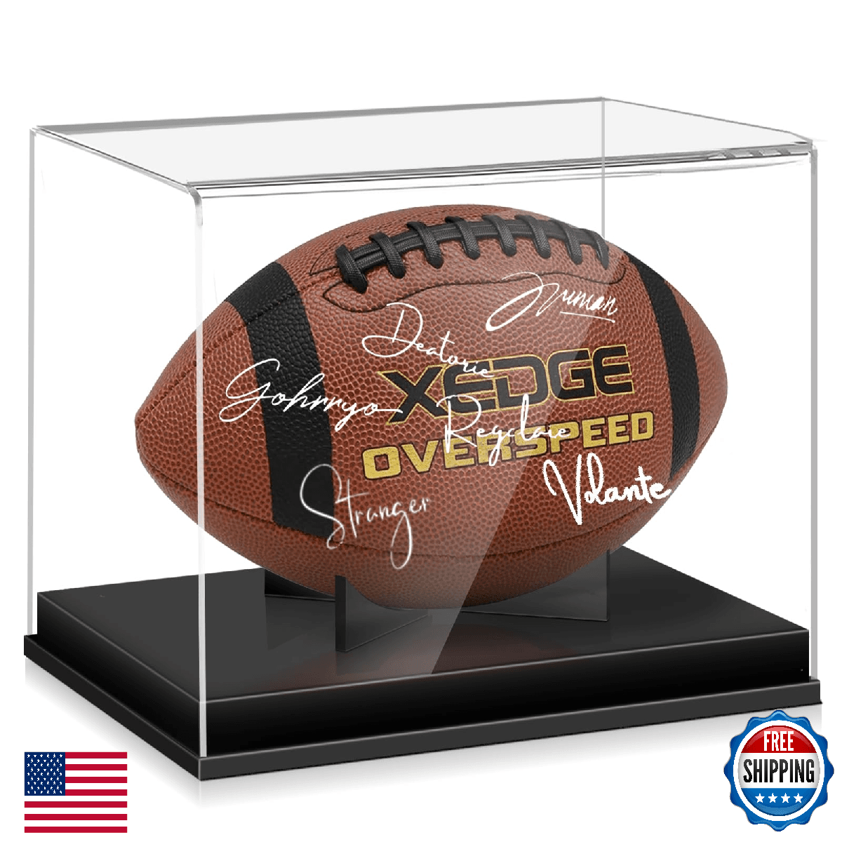 Football Display Case, Acrylic Football Case Clear Display Case for Full Size Si - Image 1