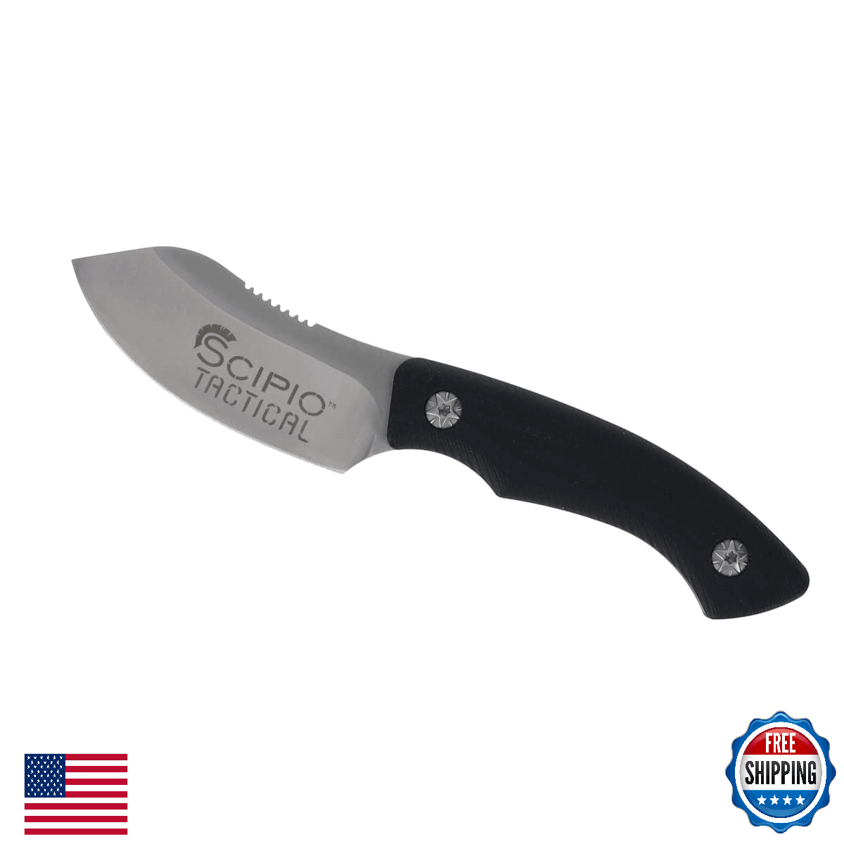 Scipio ST1001 Grunt 3" Fixed Blade Knife w/Leather Sheath EDC Hunting - Image 1