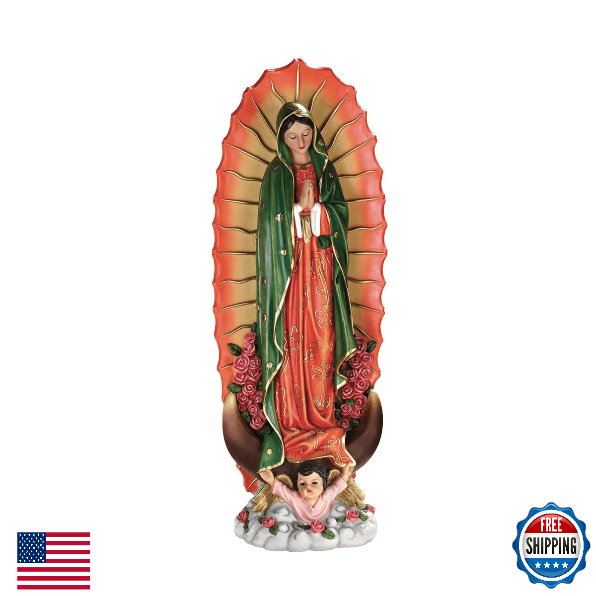 Design Toscano Virgin Guadalupe Religious Indoor/Outdoor Garden Statue 23"H - Image 1