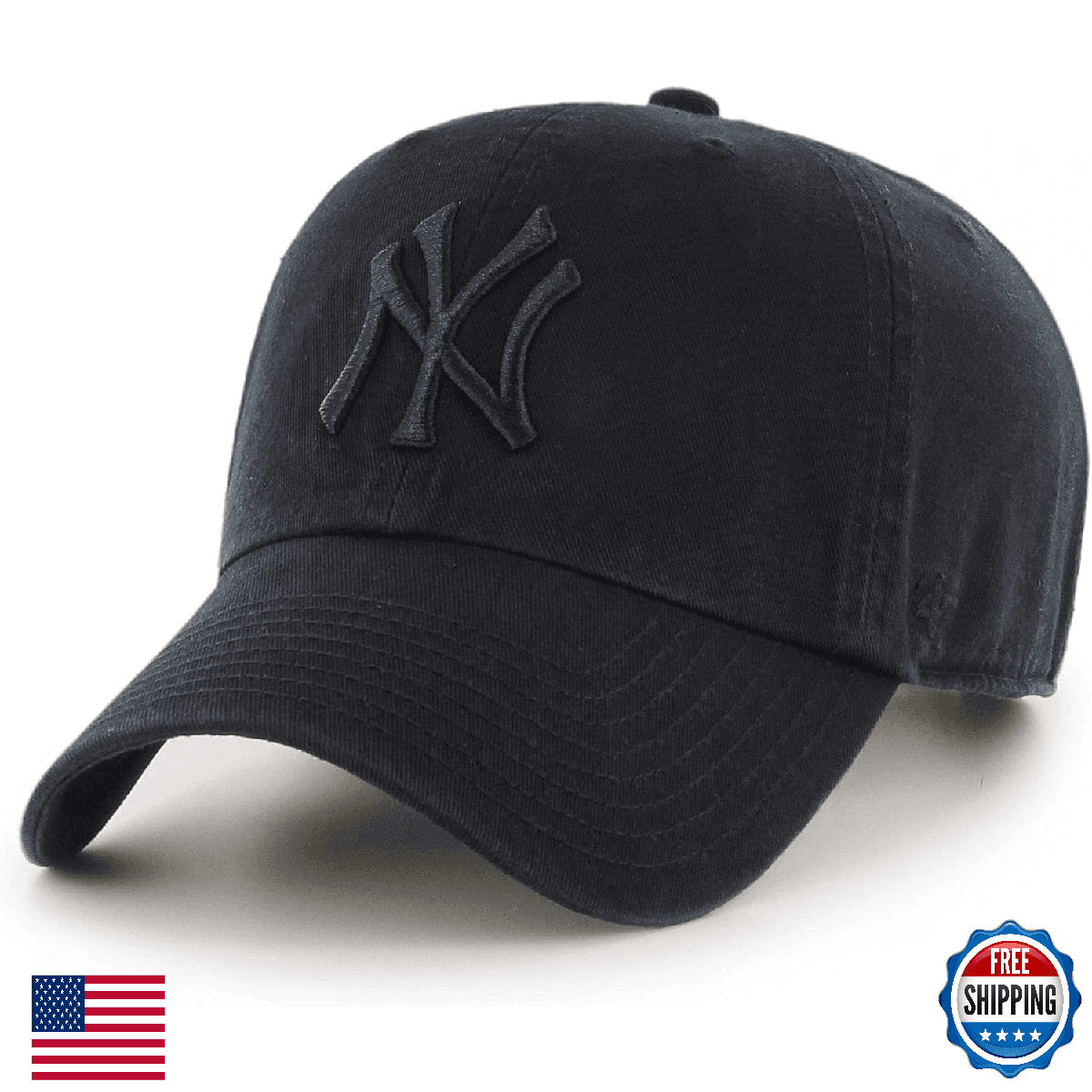 47 MLB Unisex-Adult Black Clean Up Adjustable Hat Cap - One Size - Image 1