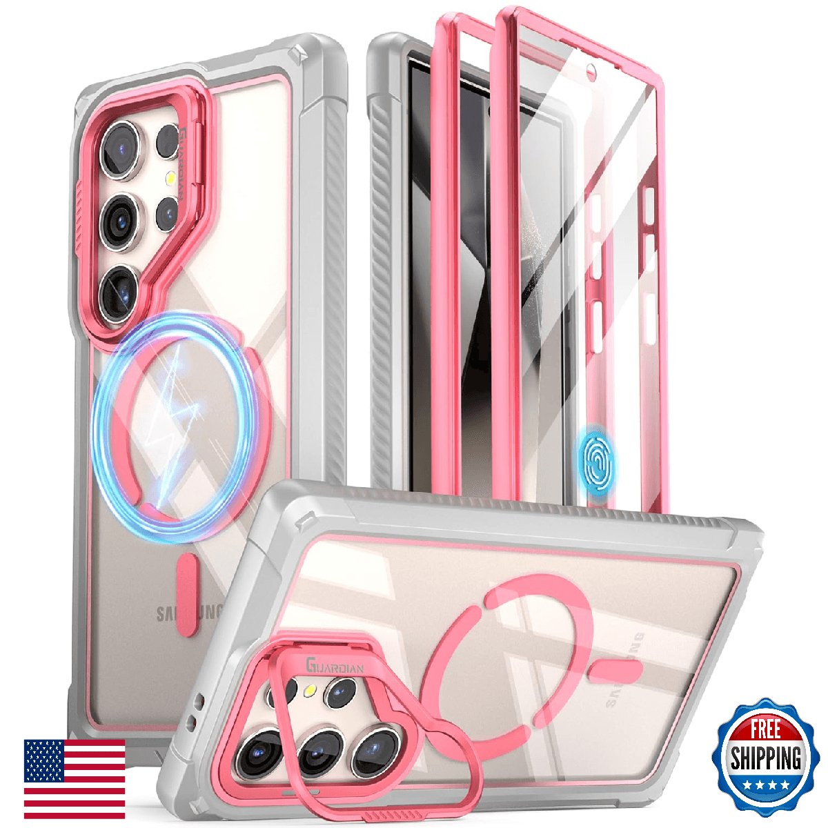Poetic Guardian Case for Samsung S24 Ultra 5G Built-in Camera Stand & Protector - Image 1