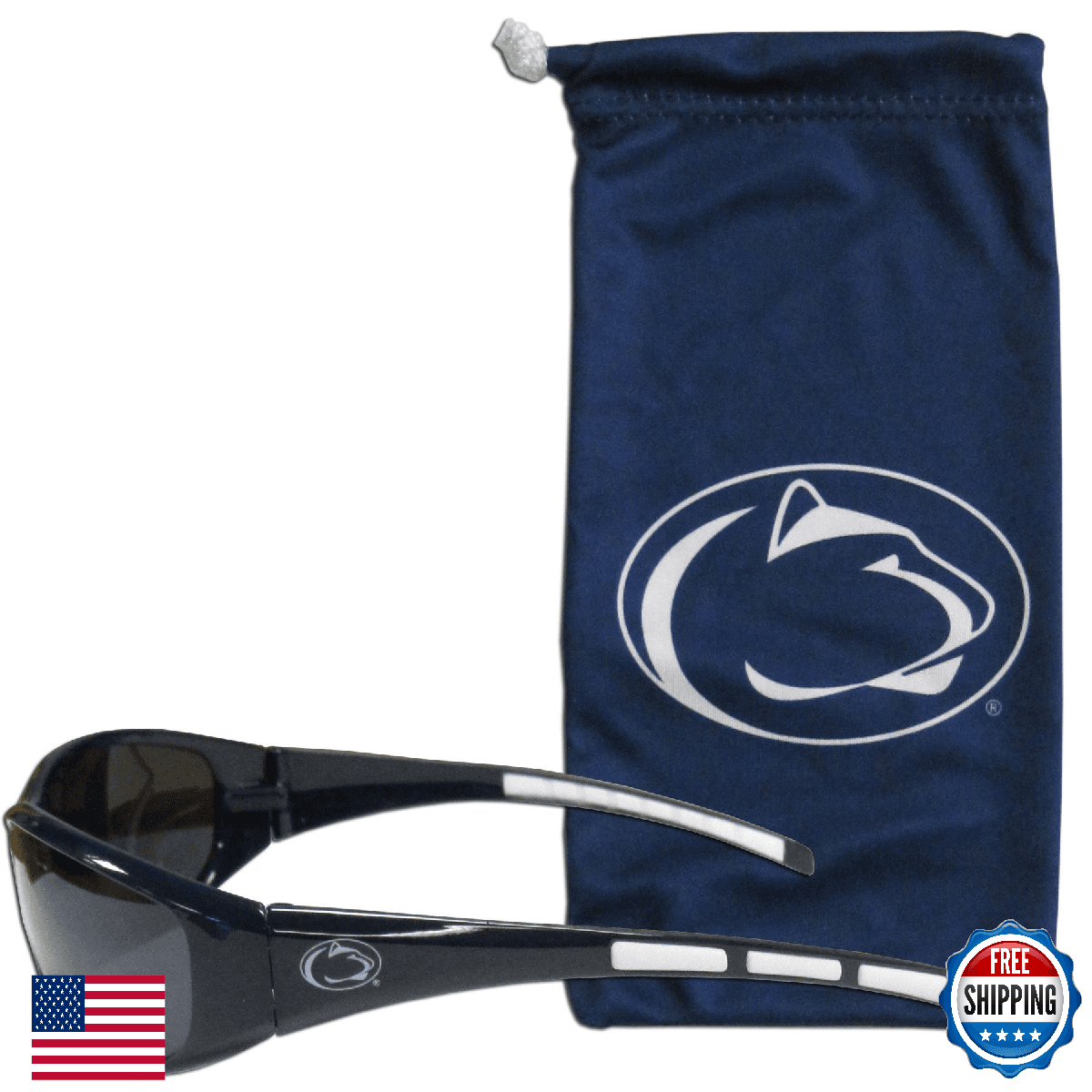 Penn State Nittany Lions Adult Sunglasses & Bag Set - UVA/UVB Protection - Image 1