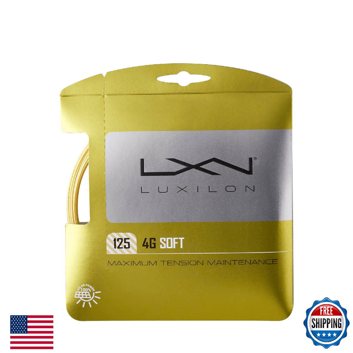 Luxilon 4G Soft 125 Tennis String Set - Gold - Max Playability - Image 1