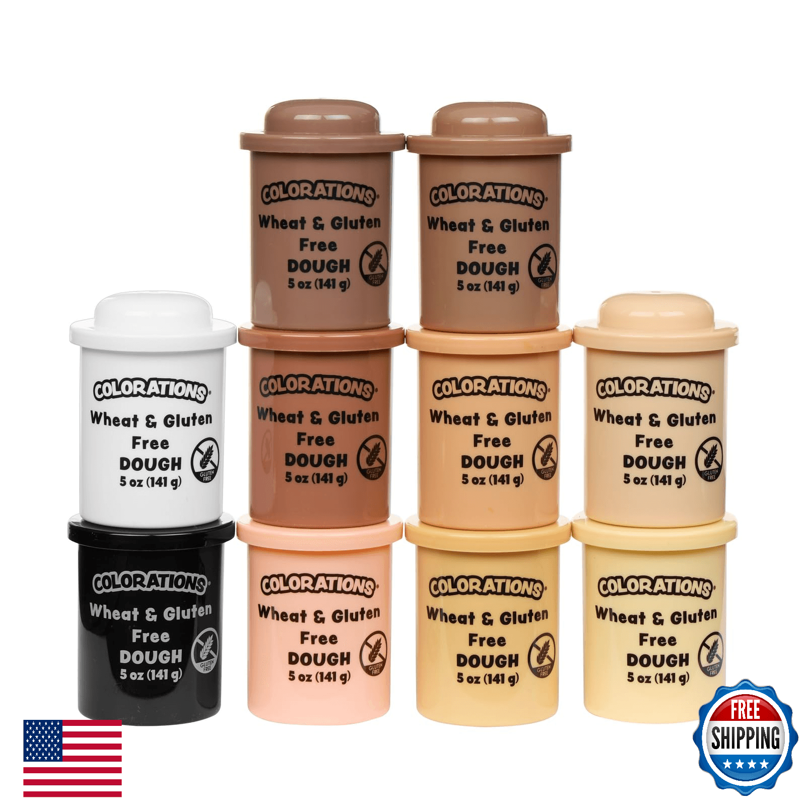 Colors Like Me Dough - 10 Skin Tones (5oz Each) - Wheat & Gluten Free - Image 1