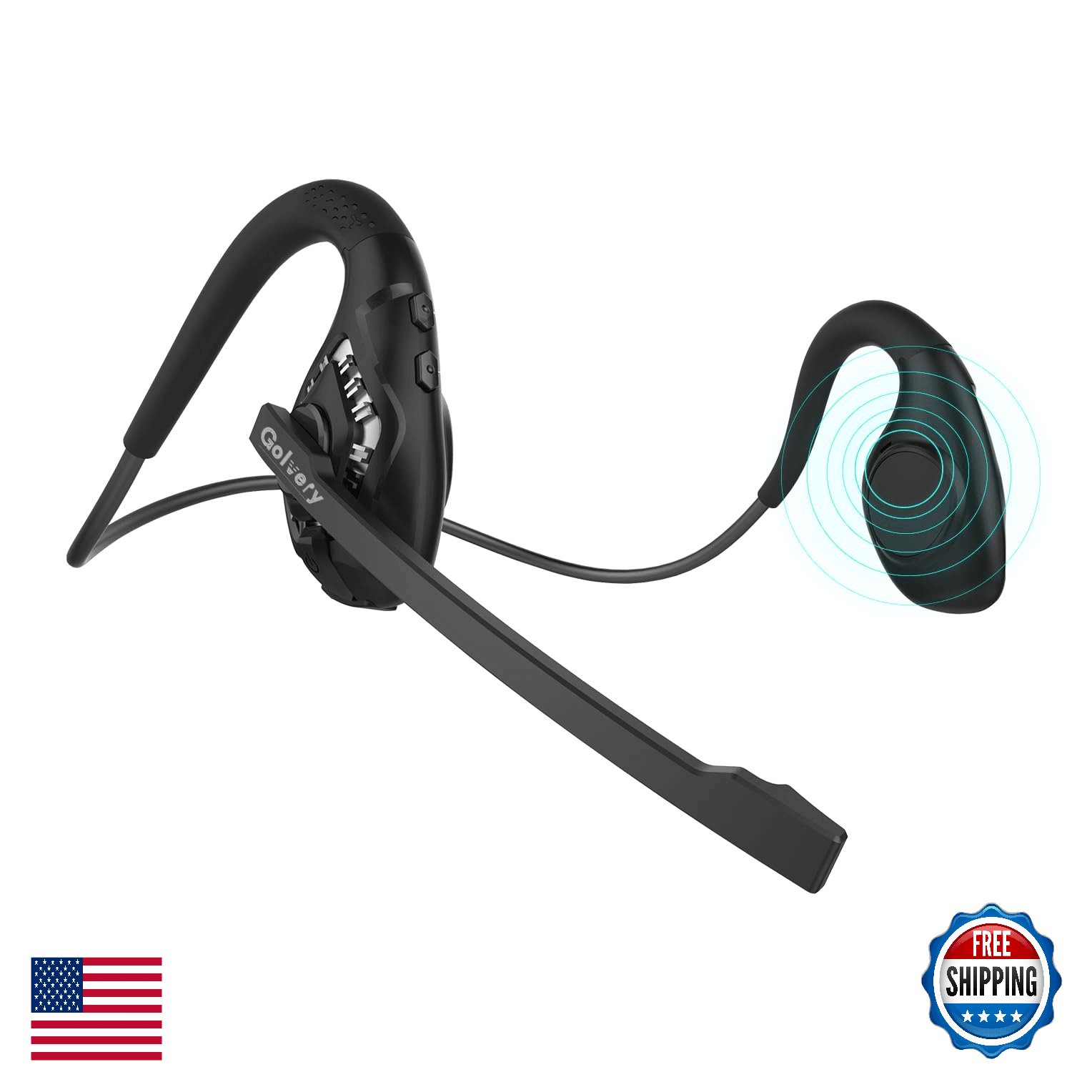 Golvery Bluetooth 5.3 Open-Ear Headset w/ ENC Mic, Wireless, 8H Battery - Image 1