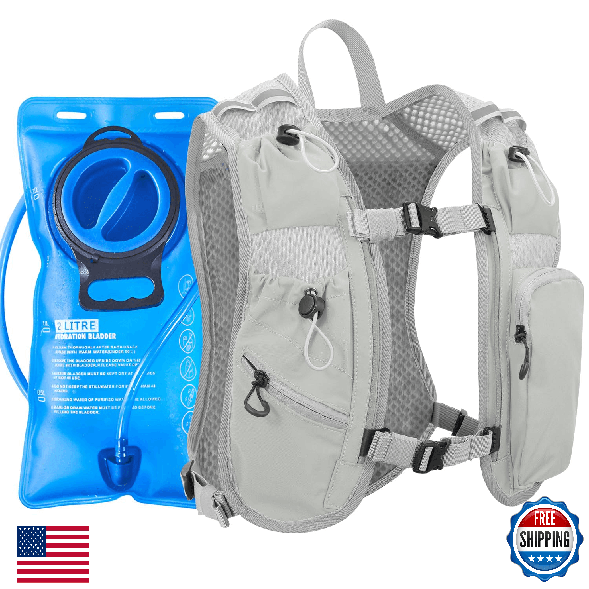 Running Vest for Women and Men, Hydration Running Backpack, Runners Vest, Hydrat - Image 1