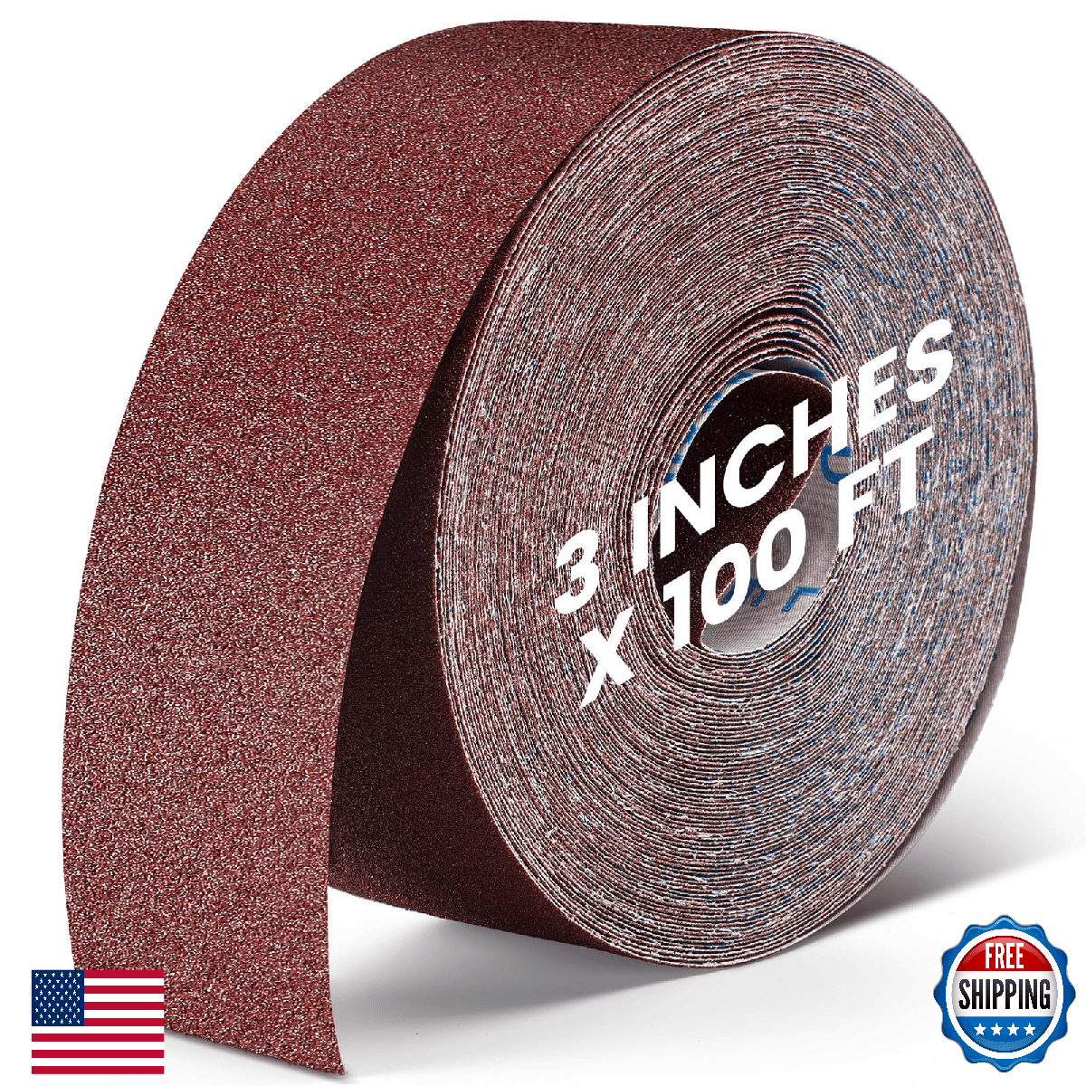 Heigble 80 Grit Abrasive Sandpaper Roll 3"x100 ft Emery Cloth Wet/Dry - Image 1