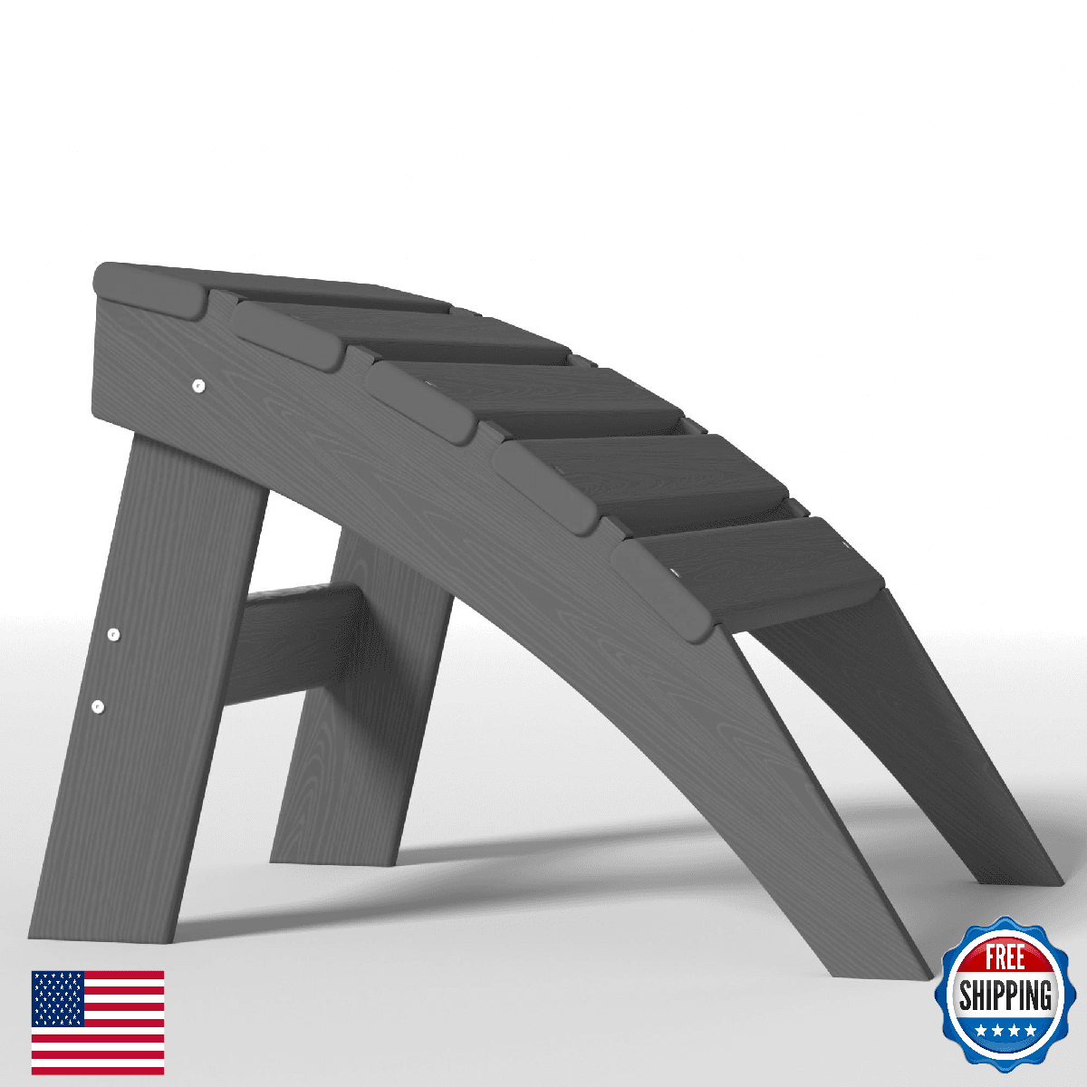 Plawdlik Folding Ottoman for Adirondack Chair–HDPE All-Weather Footrest for Outd - Image 1