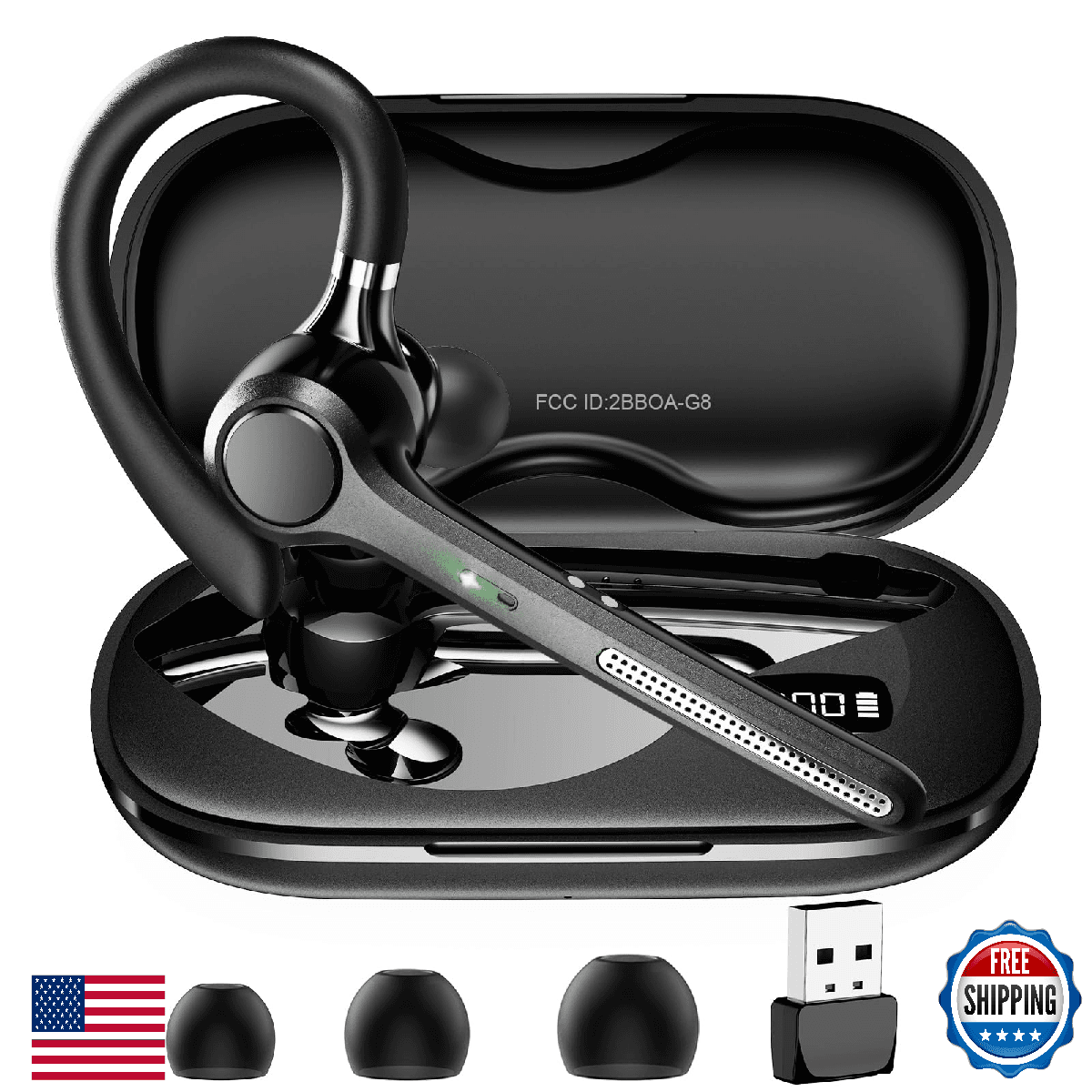 Ngsod Bluetooth Headset V5.4 Wireless Headphones with 500mAh Charging Case 50H T - Image 1