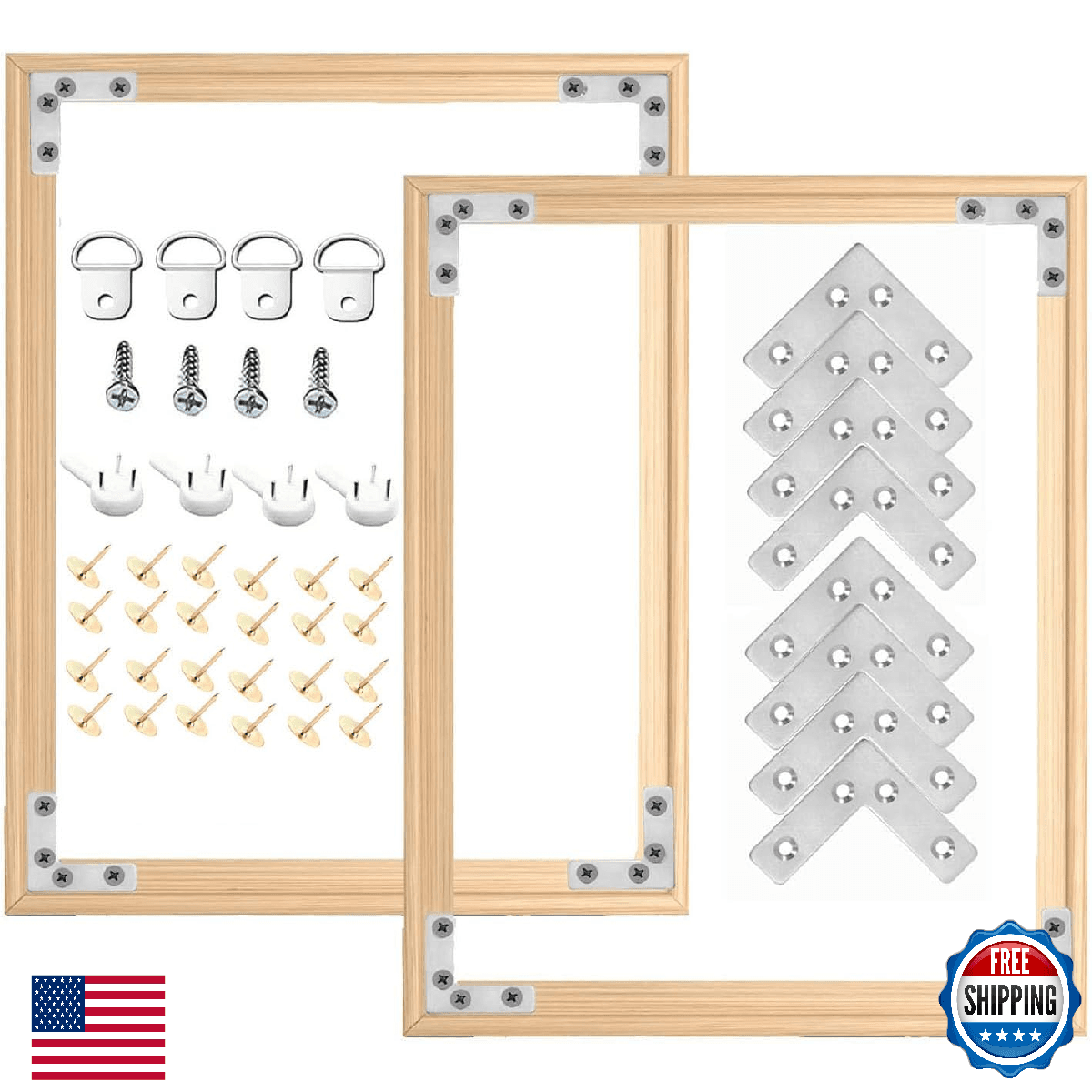 2 Set 16"X 20" DIY Wood Canvas Stretcher Bars,Removable Canvas Frames Kit,Lightw - Image 1