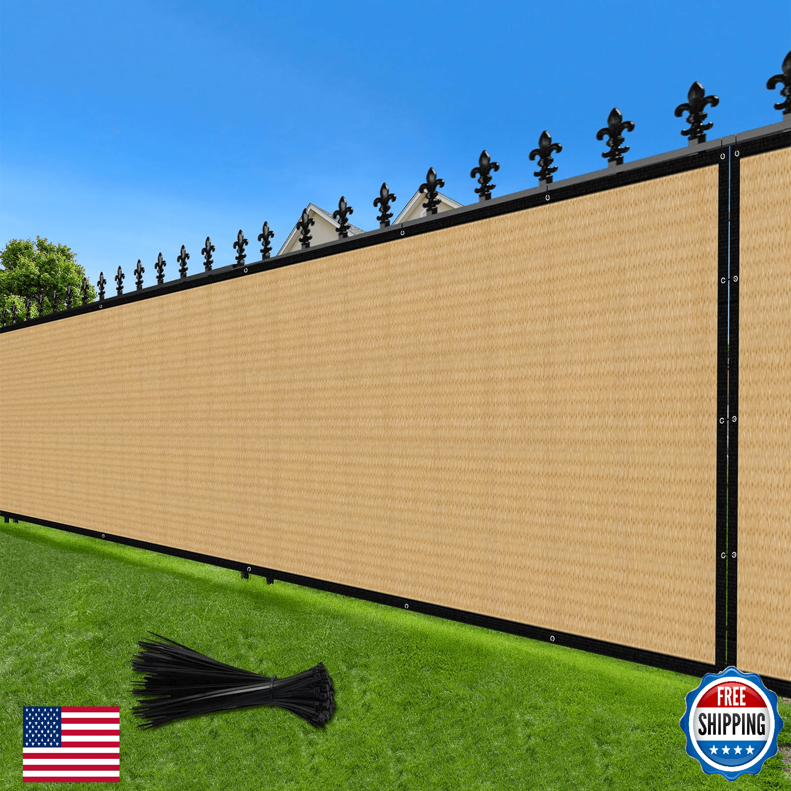 LOVE STORY 4'x50' Fence Privacy Screen Outdoor Mesh Fencing Covers Screen Fence - Image 1