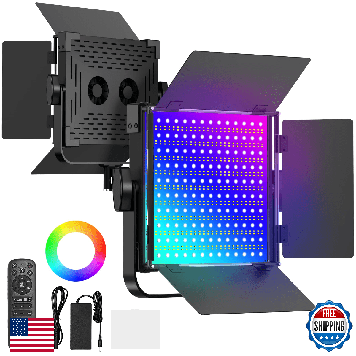 Anautin RGB Photography Lighting Kit, 50W Bi-Color LED Studio Lights, 2300k~8500 - Image 1