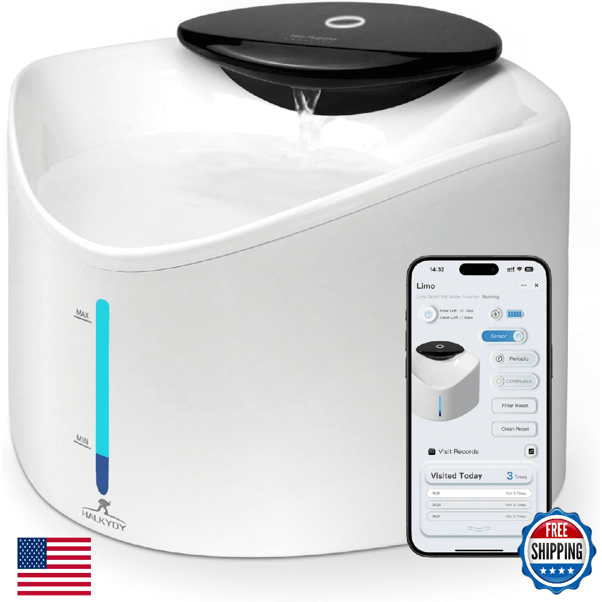 Wireless Cat Water Fountain, BPA-Free Ensure Safety, 2.5L/84oz App Control Smart - Image 1