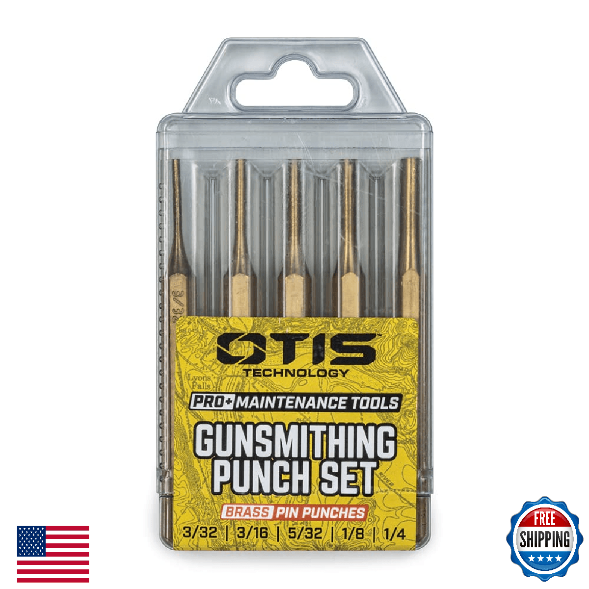 Otis Technology Pro+ 5 Pc Brass Punch Set - Gunsmithing, Made in USA - Image 1