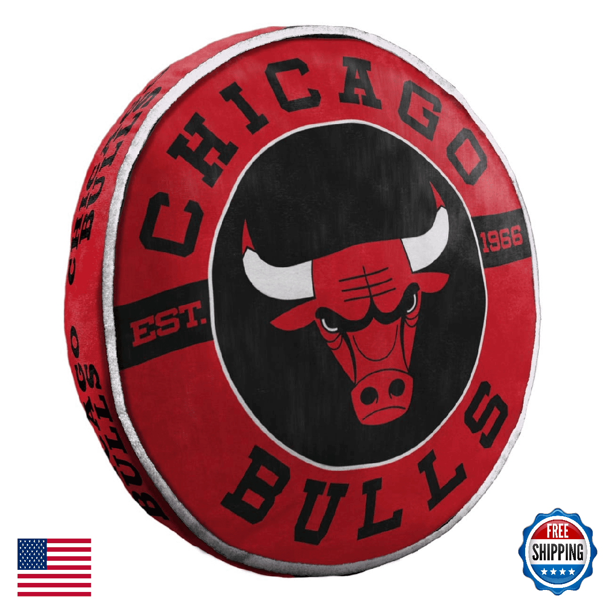 Northwest 1NBA148000004RET Company Chicago Bulls 15" Travel Cloud Pillow, One Si - Image 1