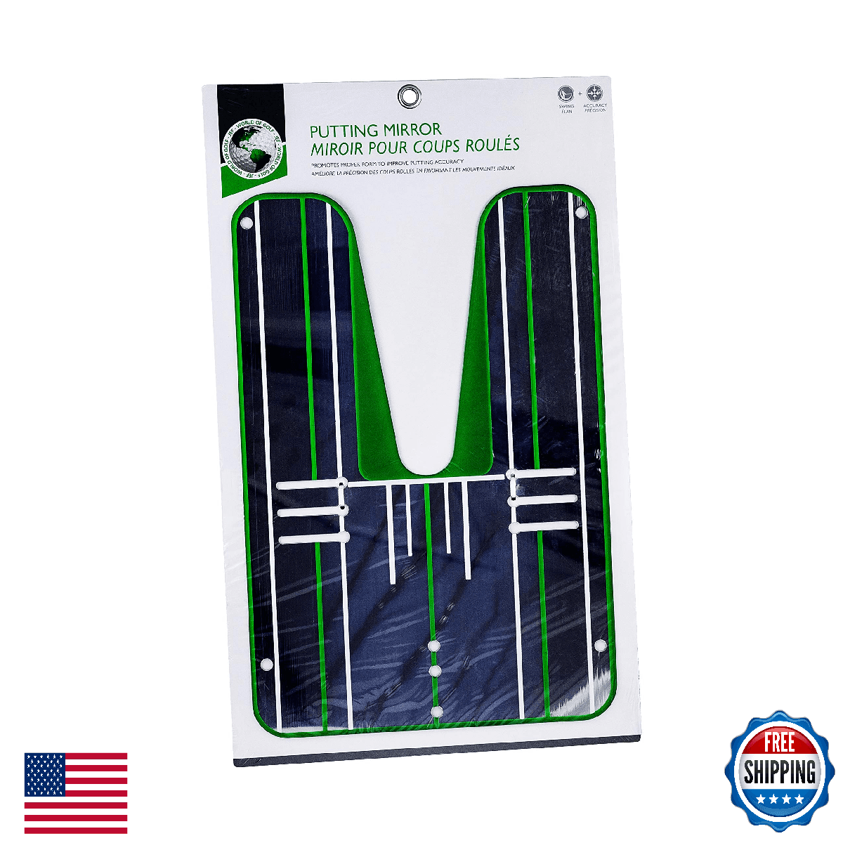 JEF World of Golf Putting Mirror Silver - Instant Feedback Golf Training Aids - Image 1
