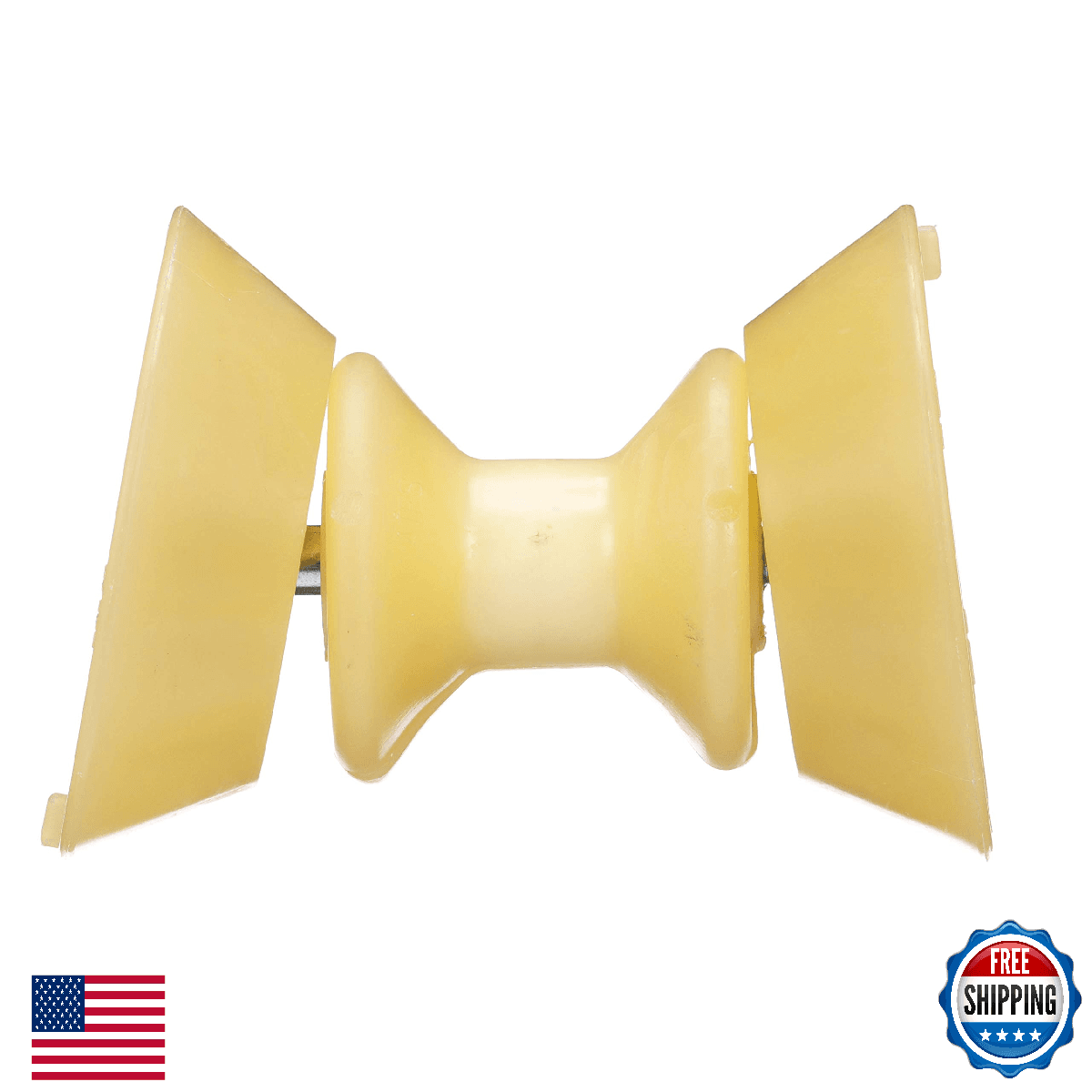 Seachoice Bow Roller w/Bells, 4" TPR, Gold/Yellow for Boat Trailer - Image 1