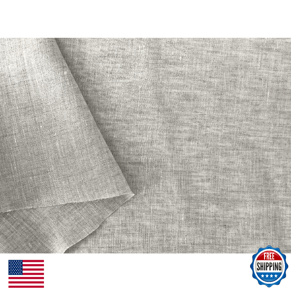 Linen Lab 100% Linen Fabric Light Natural 3 Yards Pre-washed Soft Breathable 52i - Image 1