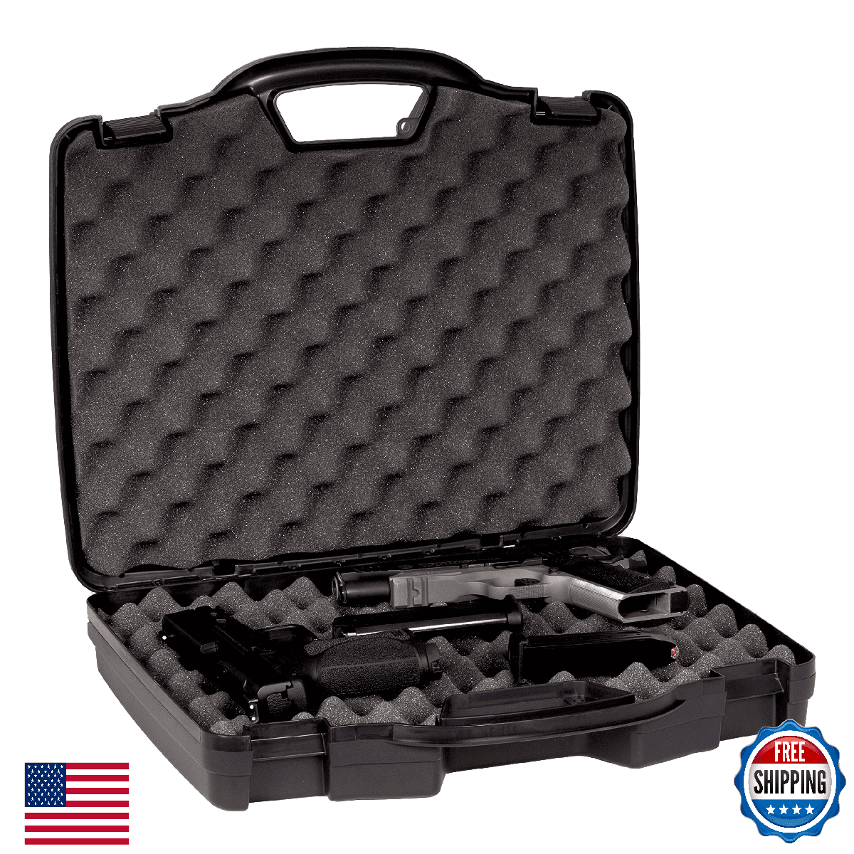 Plano Protector Series Two Pistol Case Gun Lockable Latches Padlock Tabs - Image 1