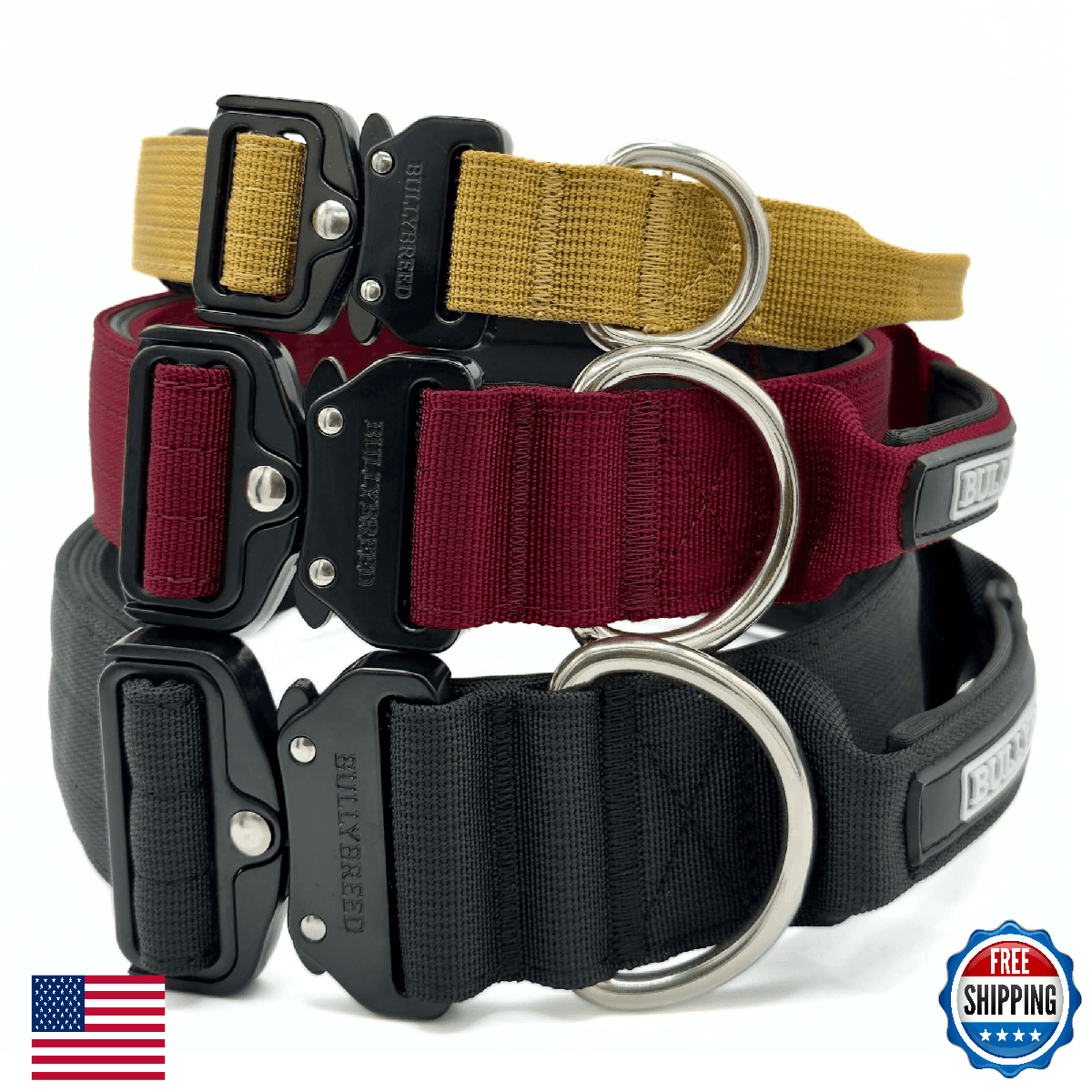 BULLYBREED Tactical Dog Collar – Heavy Duty Dog Collar, Dog Collars for Medium D - Image 1