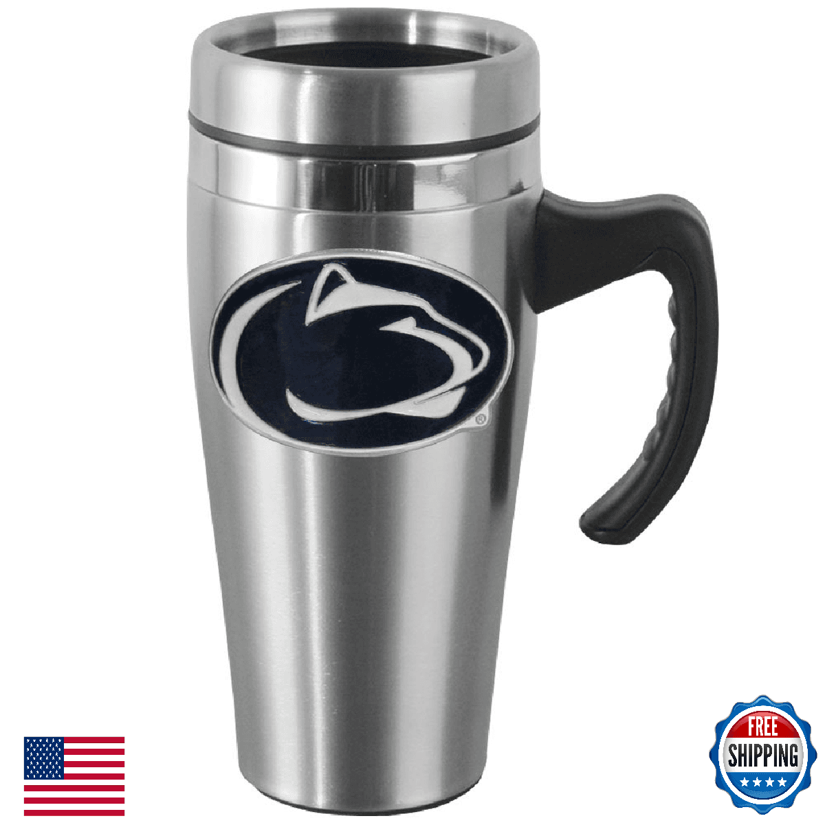 NCAA Penn State Nittany Lions Steel Travel Mug with Handle - 14 oz - Image 1