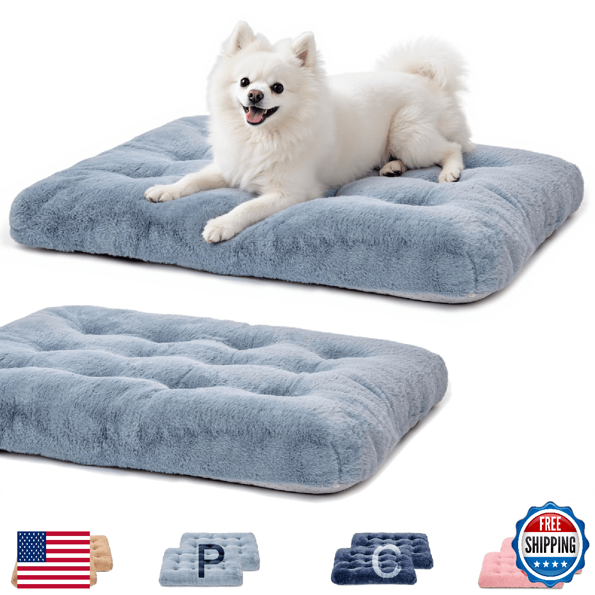 MOIRIG 2 Pack Washable Dog Bed, Deluxe Plush Dog Crate Beds with Anti-Slip, Comf - Image 1