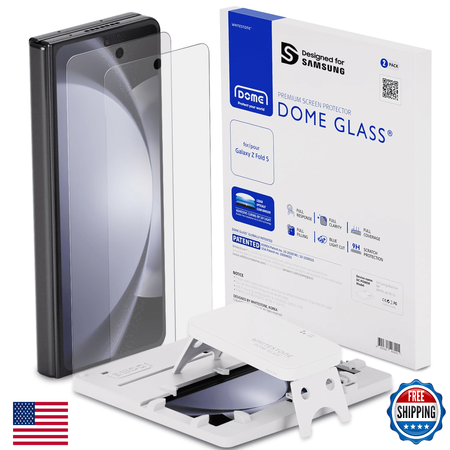 DOME GLASS Whitestone for Samsung Galaxy Z Fold 5 2023 Screen Protector - Image 1