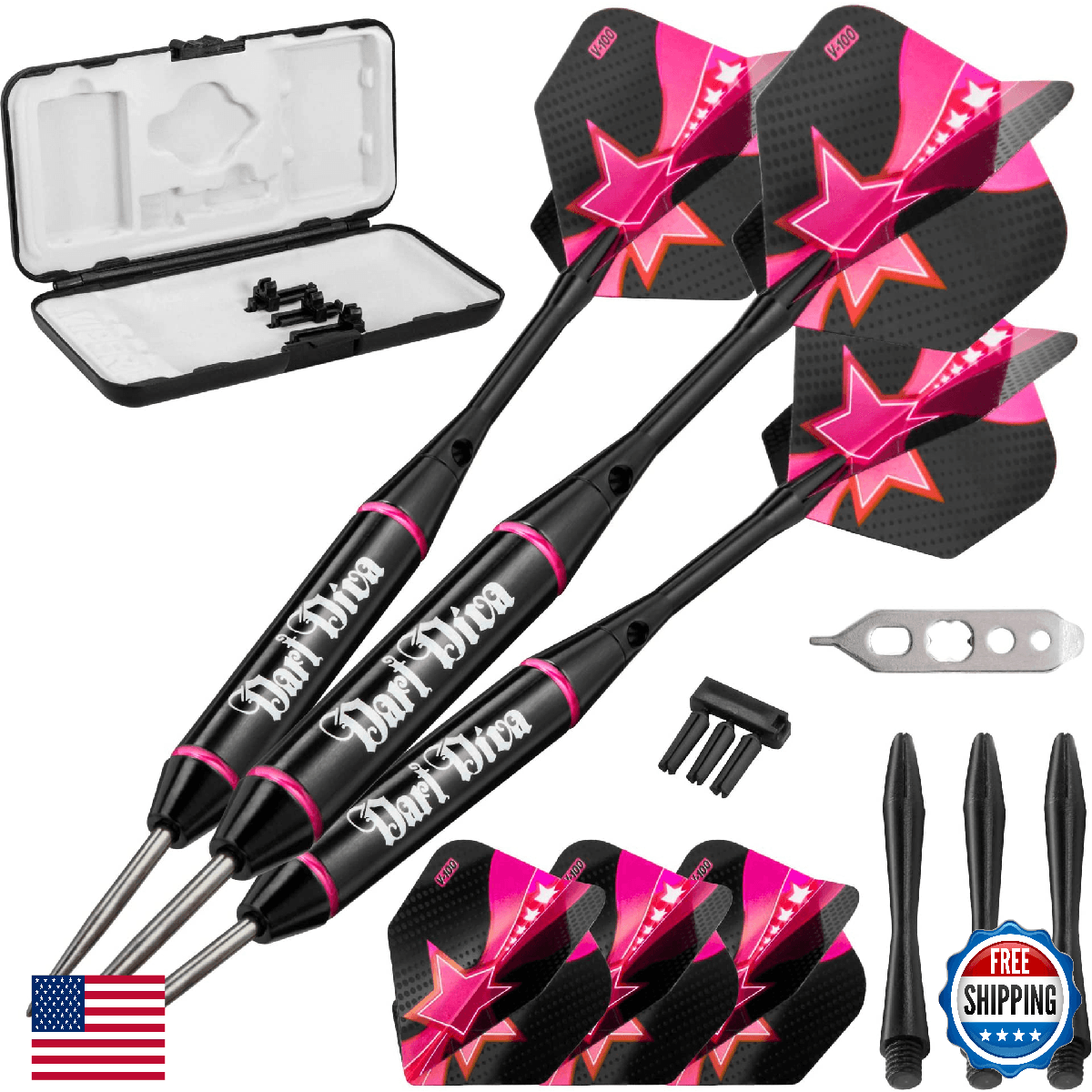 Viper GLD Products Vanity Steel Tip Darts with Case - Dart Diva - Image 1