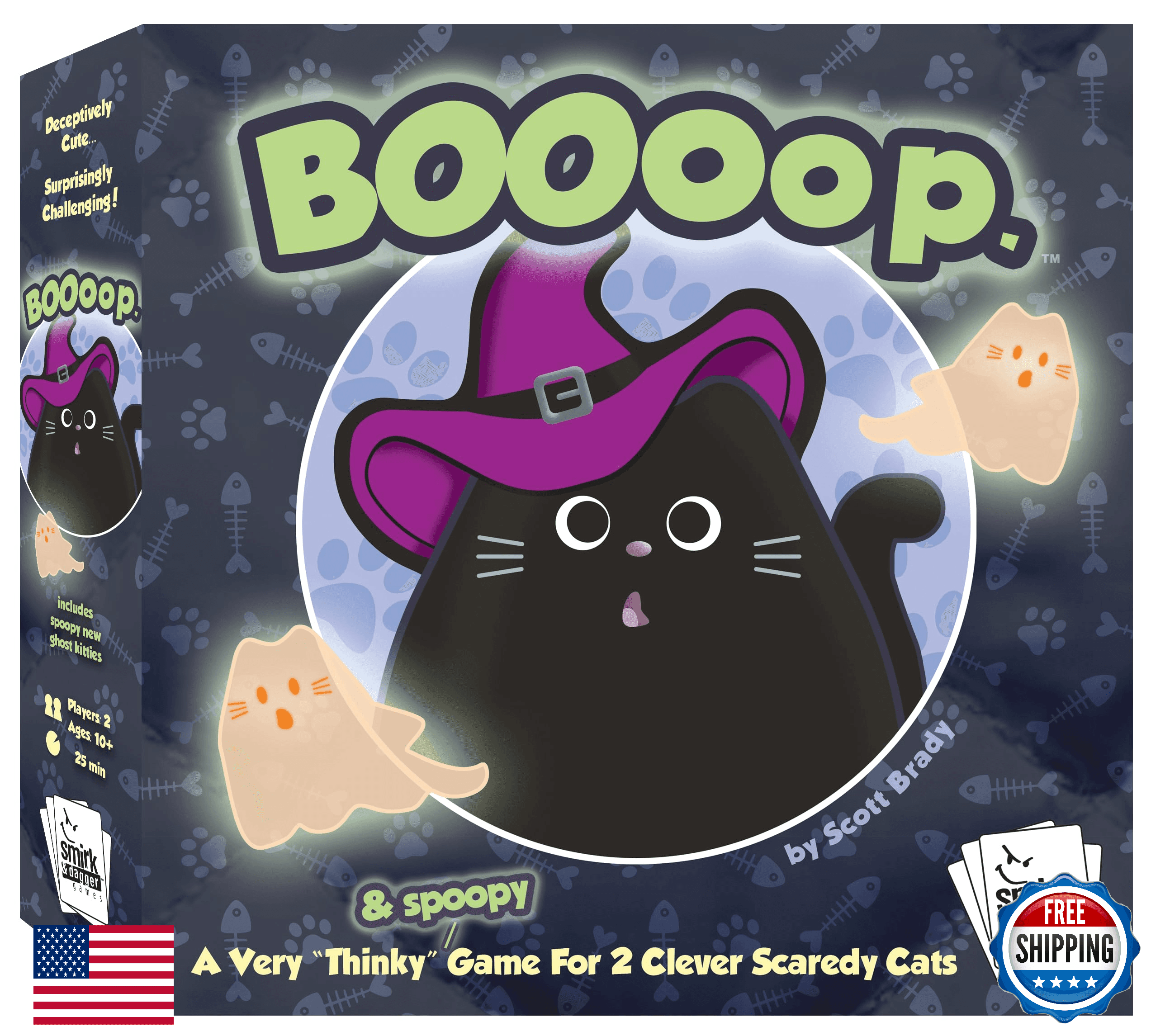 BOOoop by Smirk & Dagger: 2 Player Strategy Board Game - Cats & Ghost Cats - Image 1