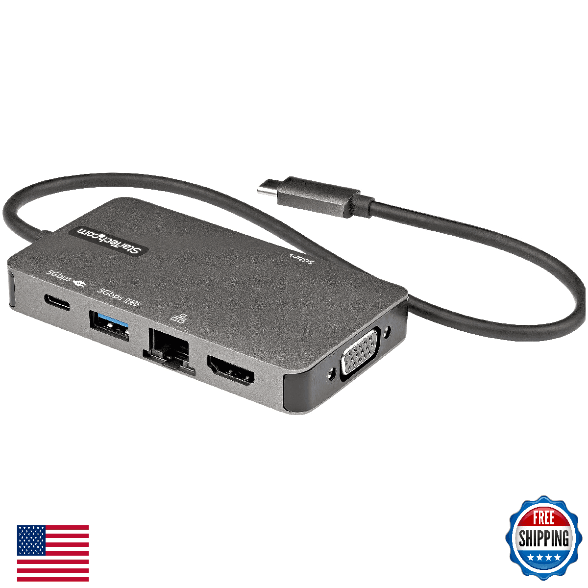 StarTech USB-C Multiport Adapter - USB-C to 4K 30Hz HDMI or 1080p VGA - USB Type - Image 1