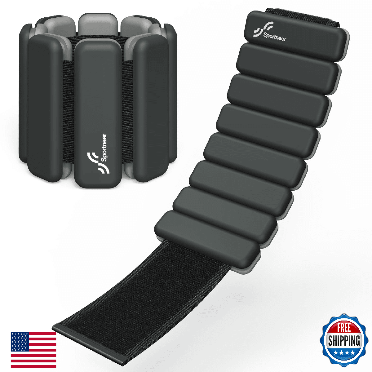 Sportneer Wrist & Ankle Weights for Women Men - 1 Pair (1 lb Each) | Adjustable - Image 1