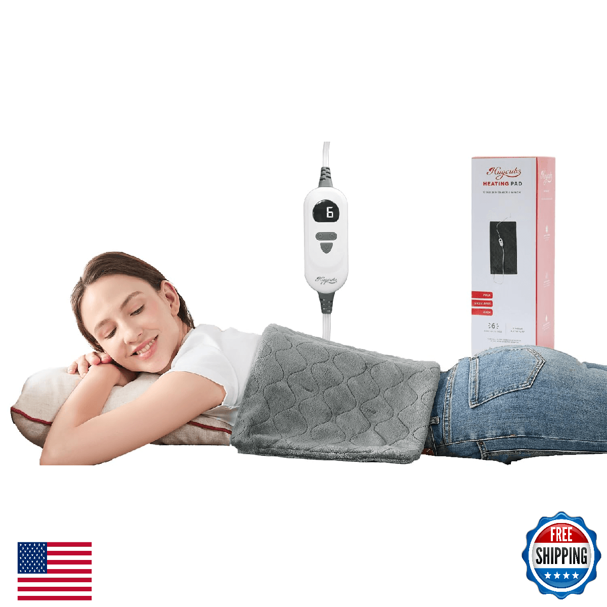 Heating Pad for Back Pain Relief fsa Eligible Items only List 12 x 24, Portable - Image 1