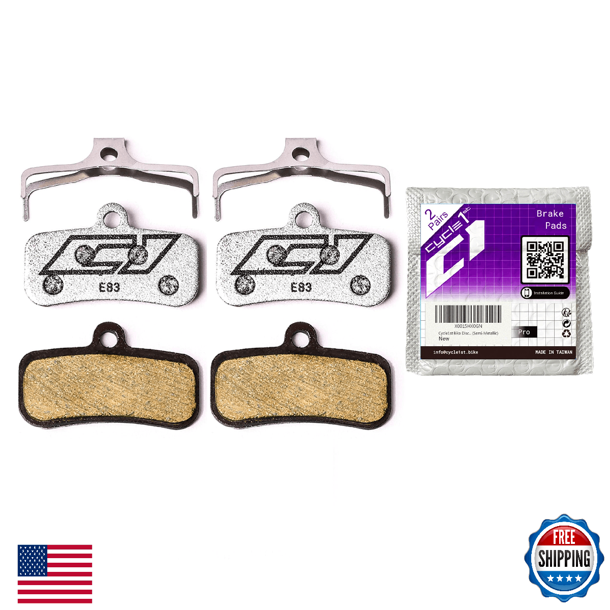 Cycle1st Bike Disc Brake Pads Compatible with/Replacement for Shimano 4-Piston C - Image 1
